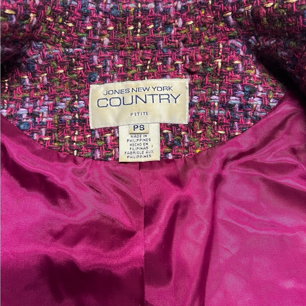 Jones New York Country - Women’s Colorful Tweed Blazer Sz. PS - Picture 5 of 7